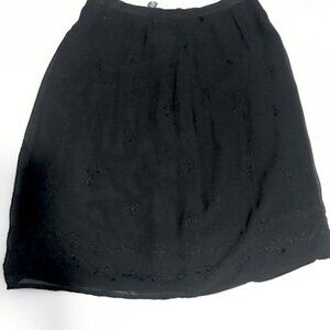 New Gap Holiday Collection Black fully lined embroidered pencil skirt Size 6 NWT